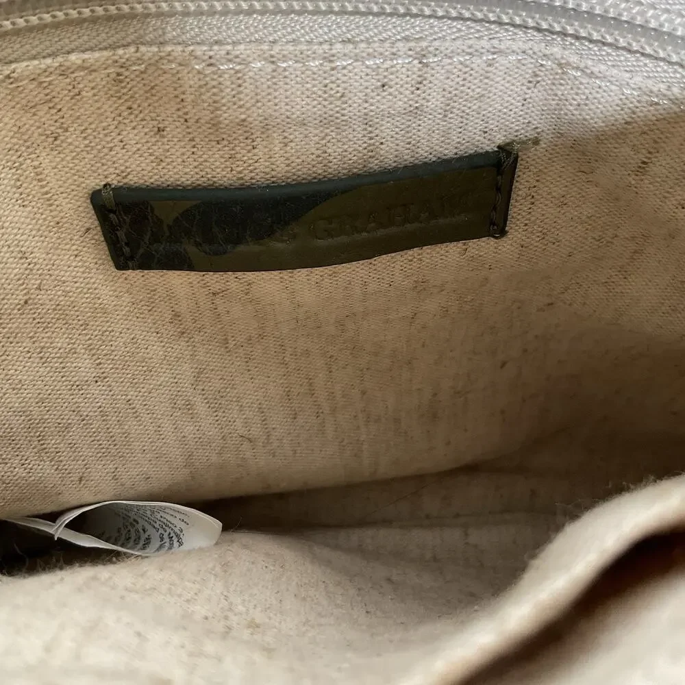 Mark & Graham Camo Leather Crossbody Bag Green Black Gold Accents Purse